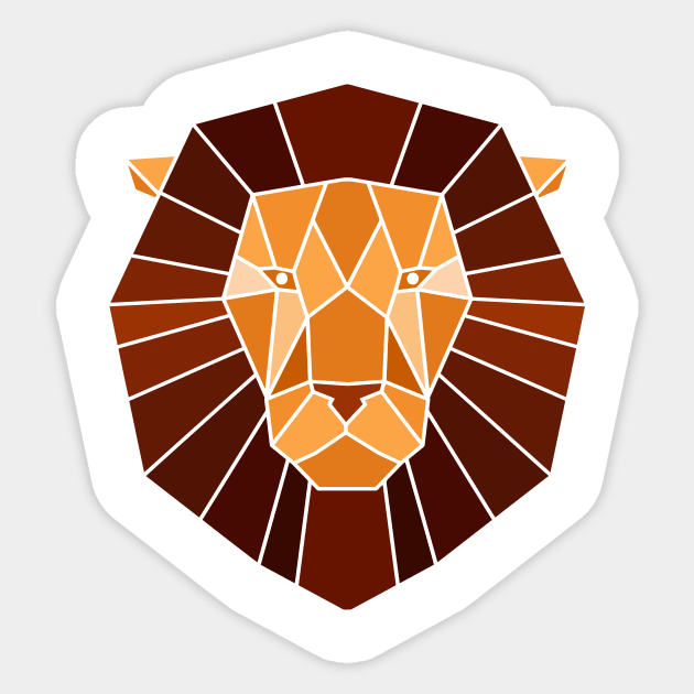 Geometric Lion Sticker by MaiKStore